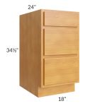 Royal Oak 18" 3-Drawer Base Cabinet 