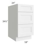 Providence White 18" Drawer Base Cabinet