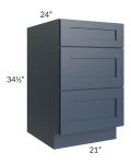 Midtown Blue Shaker 21" Drawer Base Cabinet