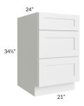 Vail White Shaker 18" Drawer Base Cabinet