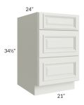Wellfleet Linen 21" 3-Drawer Base Cabinet 