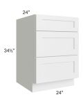 Vail White Shaker 24" Drawer Base Cabinet