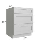 Midtown Painted Grey Shaker 27" Drawer Base Cabinet