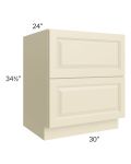 Casselton Ivory 30" 2-Drawer Base Cabinet 
