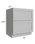 Midtown Light Grey Shaker 30" 2-Drawer Base Cabinet