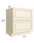 Phoenix Cream Glaze 30" 2-Drawer Base Cabinet - Out of stock through June