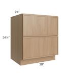 Township Rift Oak 30" 2-Drawer Base Cabinet