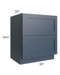 Midtown Blue Shaker 30" 2-Drawer Base Cabinet