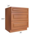 Lexington Cinnamon Glaze 30" 3-Drawer Base Cabinet 