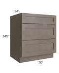 Natural Grey Shaker 30" Drawer Base Cabinet