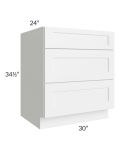 Aspen White Shaker 30" Drawer Base Cabinet