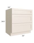 Midtown Cream Shaker 33" Drawer Base Cabinet