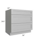 Charlotte Grey 36" 3-Drawer Base Cabinet