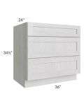 Heather Grey Shaker 36" Drawer Base Cabinet