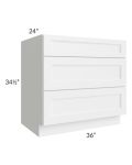 Providence White 36" Drawer Base Cabinet