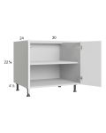 Euro Gloss White 30" Full Height Door Desk Base Cabinet