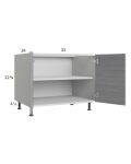 Euro Grey 33" Full Height Door Desk Base Cabinet