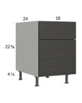 Euro Cafe 18" 2-Drawer Desk Base Cabinet