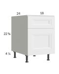 Harbor White 18" 2-Drawer Desk Base Cabinet