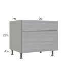 Euro Grey 30" 2-Drawer Desk Base Cabinet