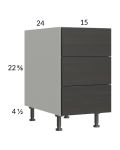 Euro Cafe 15" 3-Drawer Desk Base Cabinet