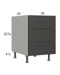 Euro Cafe 18" 3-Drawer Desk Base Cabinet