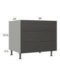 Euro Cafe 30" 3-Drawer Desk Base Cabinet