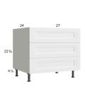 Harbor White 30" 3-Drawer Desk Base Cabinet