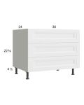 Harbor White 33" 3-Drawer Desk Base Cabinet
