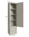Kingston Pearl Grey Shaker 15x60 Counter Top Linen Cabinet 