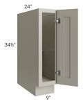 Kingston Pearl Grey Shaker 9" Full Height Door Base Cabinet