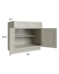 Kingston Pearl Grey Shaker 36" Sink Base Cabinet