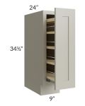 Kingston Pearl Grey Shaker 9" Pull-Out Spice Cabinet 