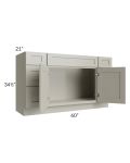 Kingston Pearl Grey Shaker 60" Vanity Cabinet with 6 Drawers
