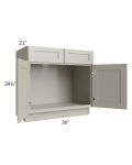 Kingston Pearl Grey Shaker 36" Vanity Sink Base Cabinet