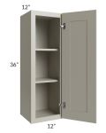 Kingston Pearl Grey Shaker 12x36 Wall Cabinet