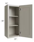 Kingston Pearl Grey Shaker 15x36 Wall Cabinet