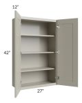 Kingston Pearl Grey Shaker 27x42 Wall Cabinet