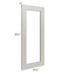 Kingston Pearl Grey Shaker 24x36 Wall Diagonal Corner Glass Door Only