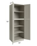 Kingston Pearl Grey Shaker 30x90x27 Wall Pantry Cabinet