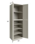 Kingston Pearl Grey Shaker 30x96x27 Wall Pantry Cabinet