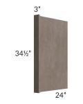 Natural Grey Shaker Appliance End Panel with a 3" Return