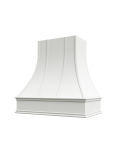 Metro White Asheville Strapped Curved Hood with Classic Molding