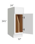 Metro White 12" Tray Divider Base Cabinet