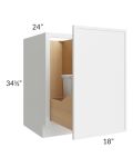 Metro White 18" Full Height Door Base Cabinet with Double Trashcan Pullout