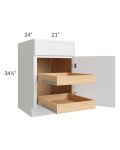 Metro White 21" Base Cabinet with 2 Rollout Trays