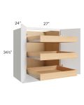 Metro White 27" Full Height Base Cabinet with 3 Rollout Trays