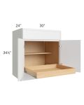 Metro White 30" Base Cabinet with 1 Rollout Tray