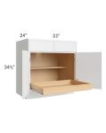 Metro White 33" Base Cabinet with 1 Rollout Tray