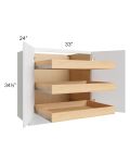 Metro White 33" Full Height Base Cabinet with 3 Rollout Trays 